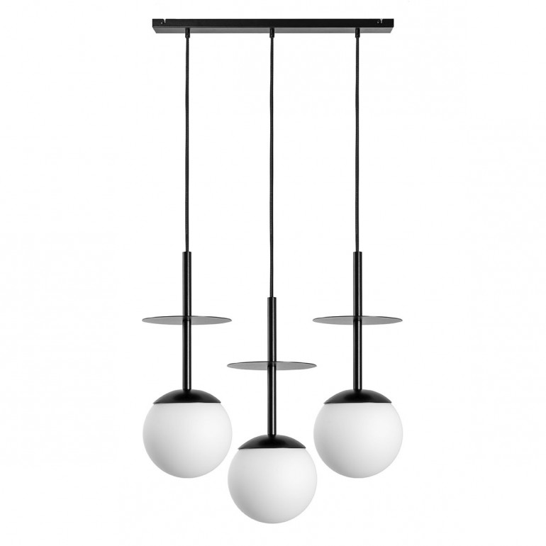 PLAAT A 3L svart trippel taklampa