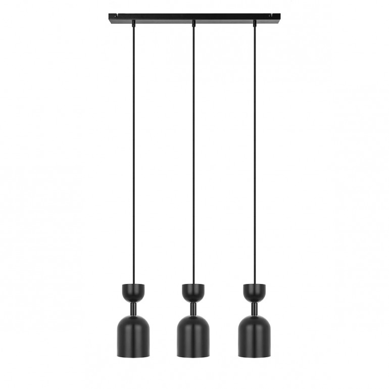 SUPURU 3L svart trippel taklampa