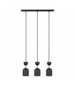 Potrójna lampa sufitowa SUPURU 3L czarna na listwie z mosiężną rurką UMMO