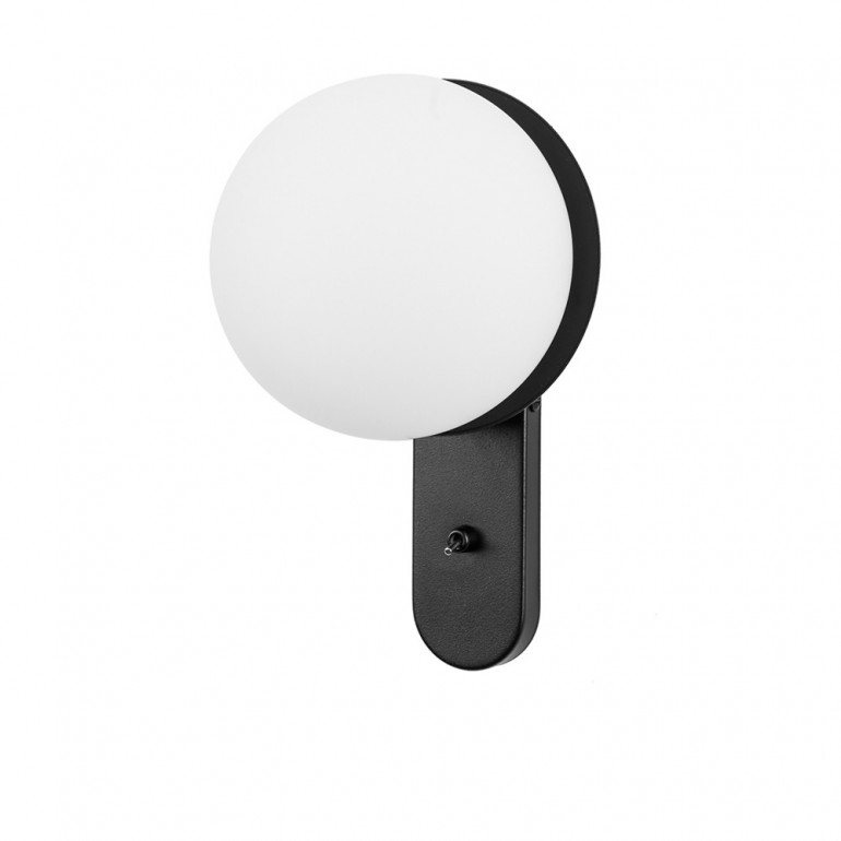 KUUL D1 svart vägglampa / väggarmatur med på/av-strömställare
