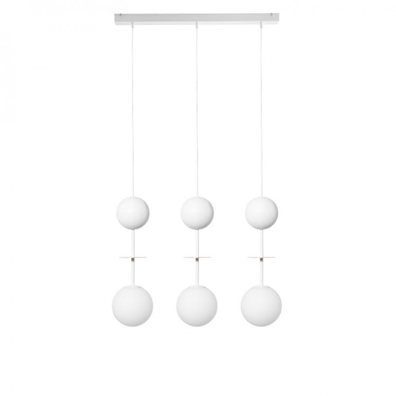 OIO A 3L taklampa i vit trippel mässing