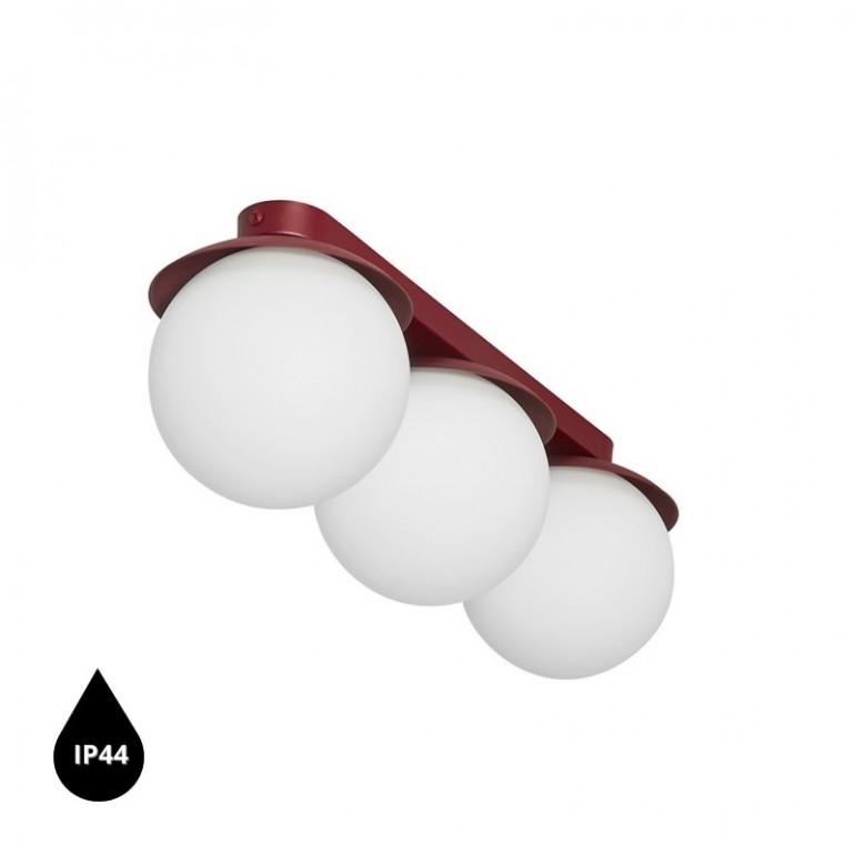 KUUL B vinröd tak- / plafondlampa med ökad IP44-täthet