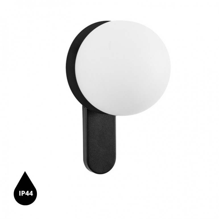 KUUL D svart vägglampa/väggsconce med ökad IP44-täthet