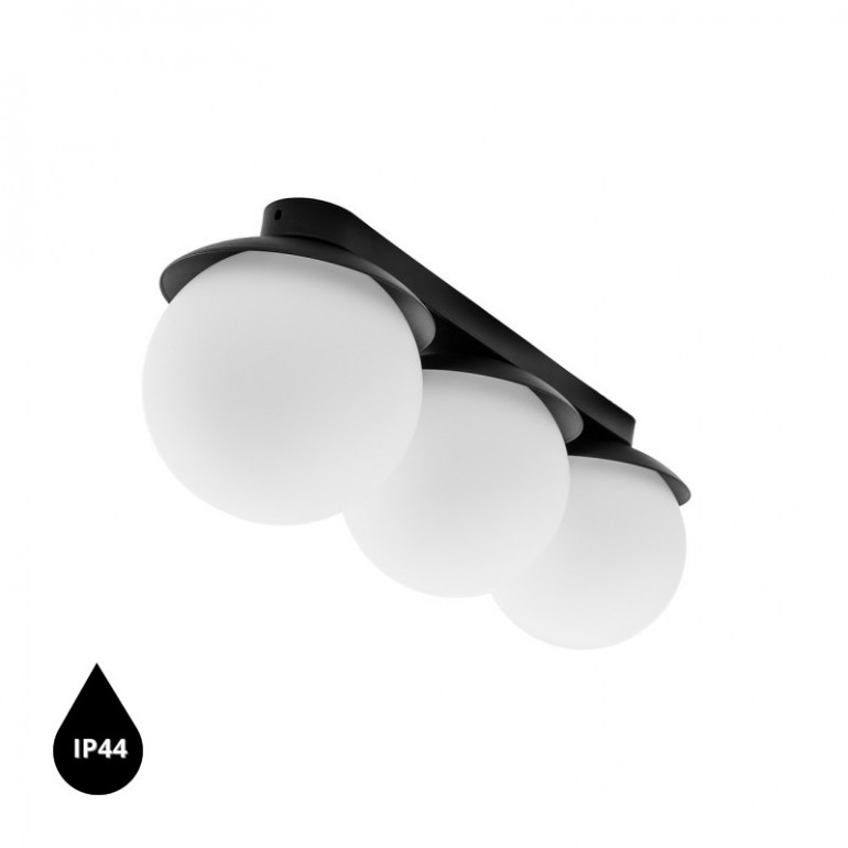 KUUL B svart taklampa / plafond med ökad IP44-täthet