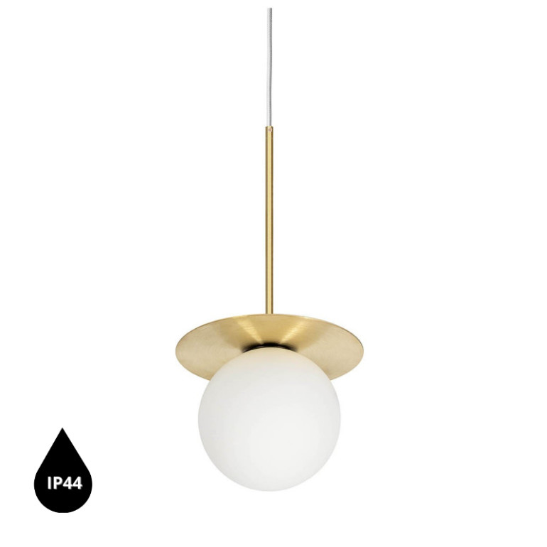 BORRA B vit taklampa med mässing IP44