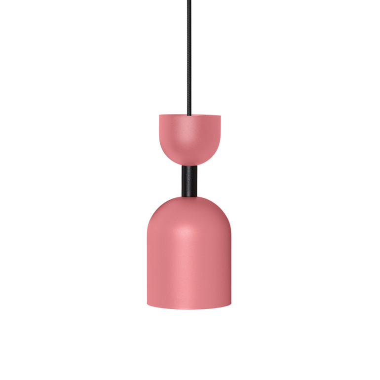 SUPURU rosa taklampa med svart rör