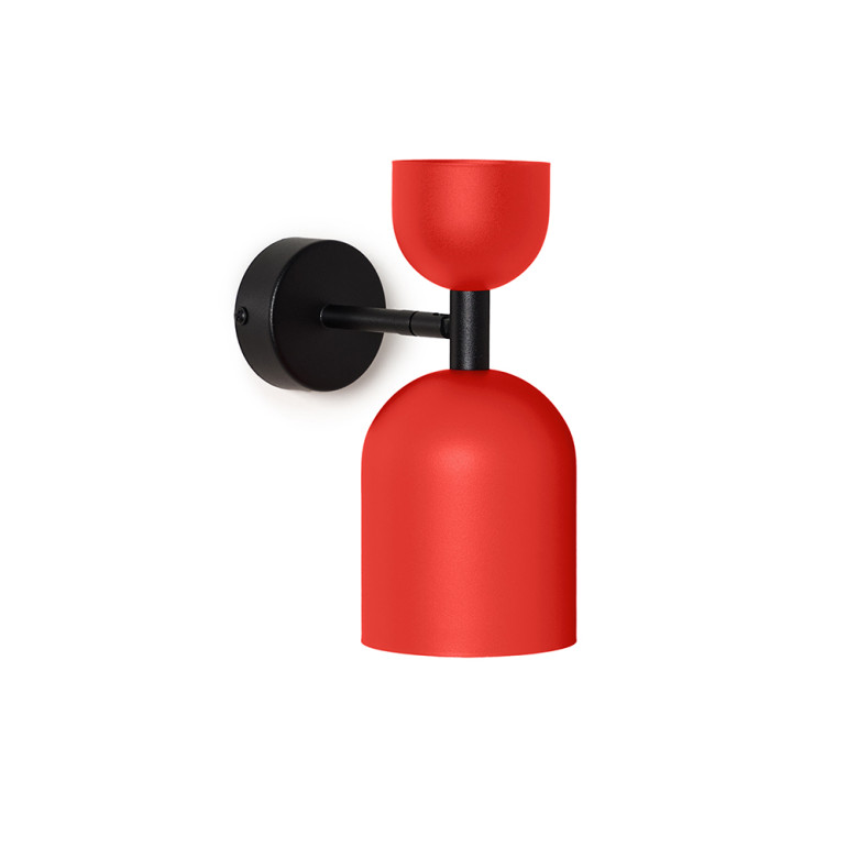 SUPURU W röd-orange vägglampa / vägglampa med svart rör