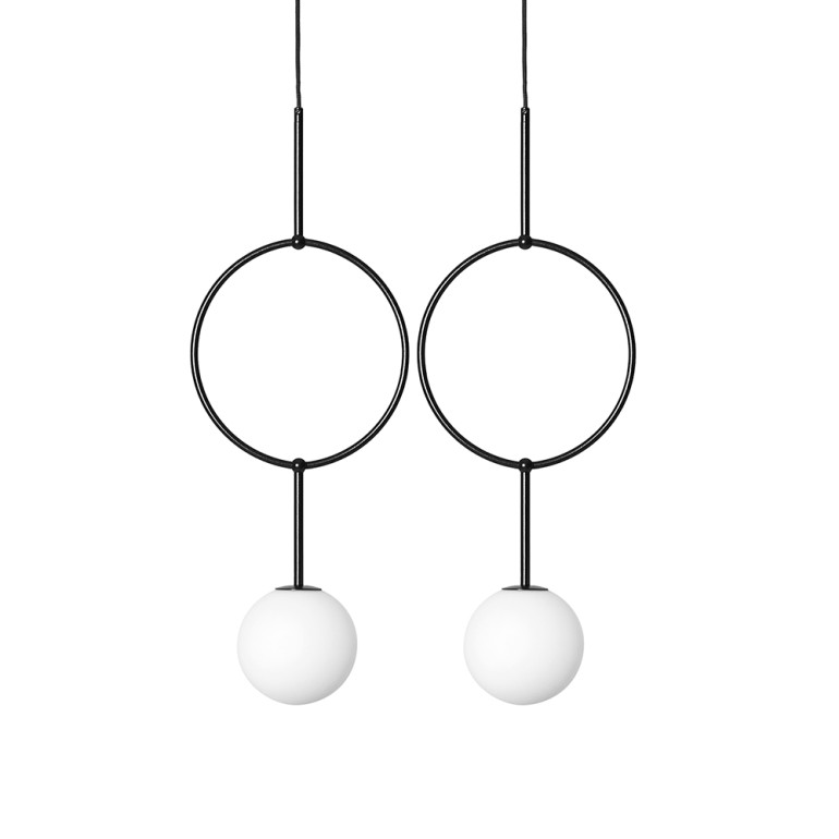 ISUULLA B svart dubbel taklampa