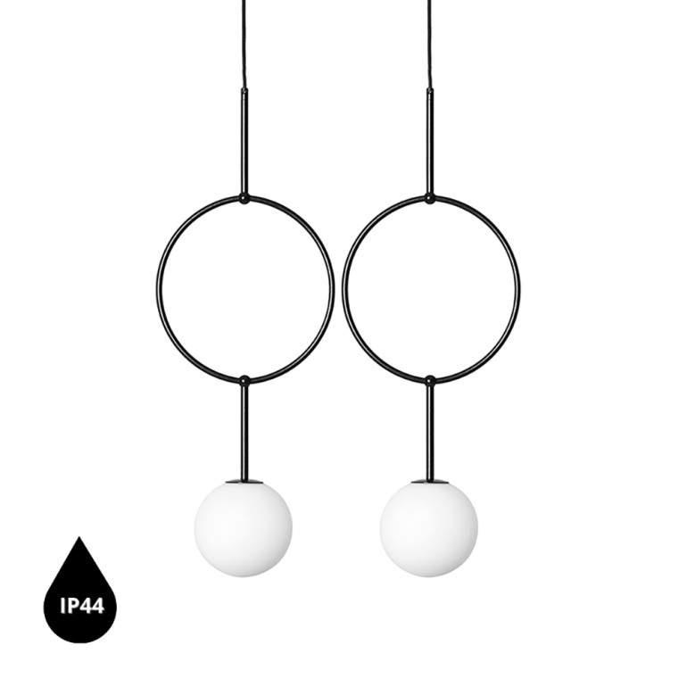 ISUULLA B svart dubbel taklampa IP44