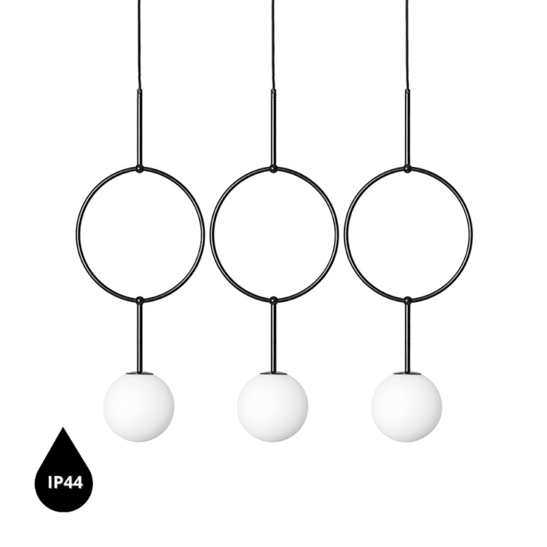 ISUULLA C svart trippel taklampa IP44