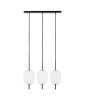 Potrójna sufitowa lampa wisząca EPLI mini 3L z czarną listwą i małymi białymi kloszami UMMO