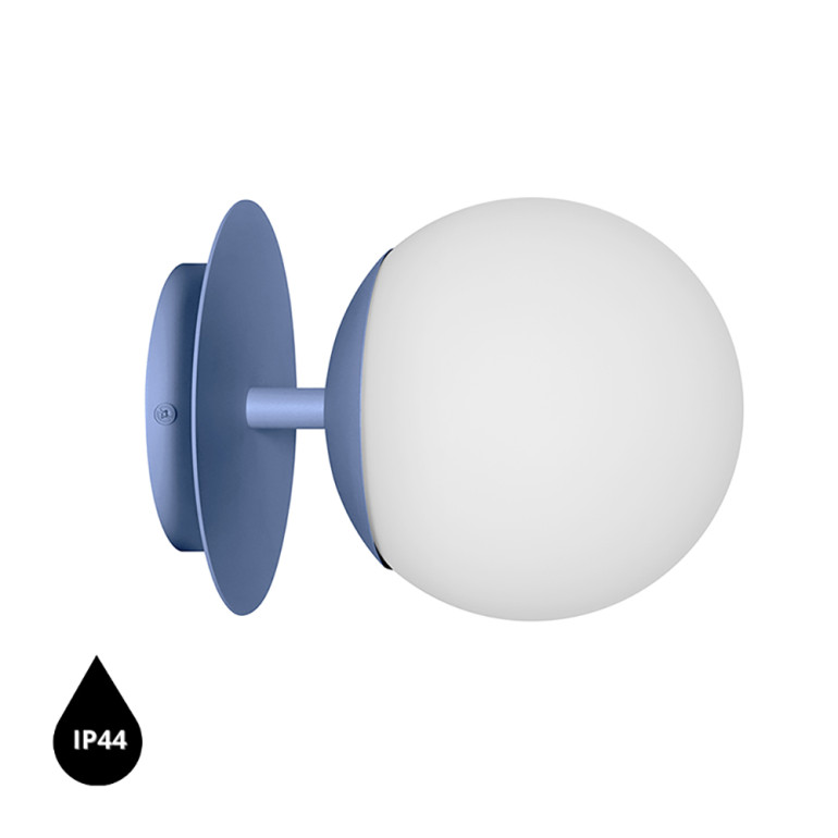PLAAT C blå vägglampa / väggsconce IP44
