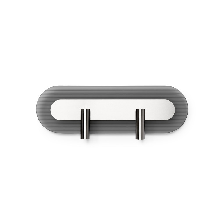 RIFLO W C Steel – vägglampa i stål med justerbar reflektor och färglöst, satinpolerat glas